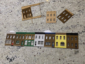 «ROW HOUSES» - 4 modular town house fronts with back structure- #160-9004